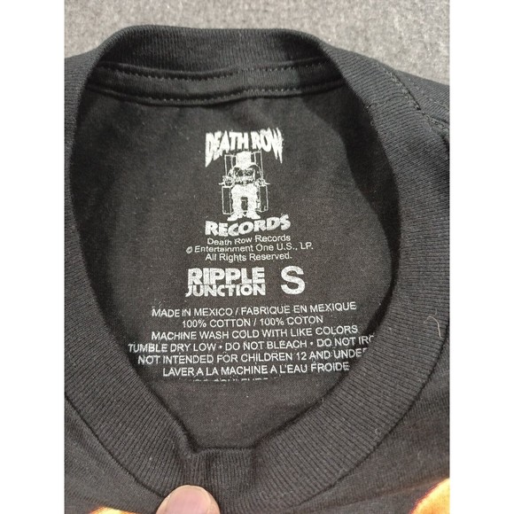 DEATH ROW Records T-Shirt Hip-Hop Rap Music Fire Flames Black Journeys Small New - Picture 5 of 5